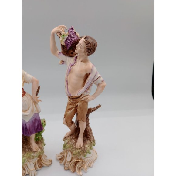 Vintage Rare Capodimonte Giuseppe Cappe Woman with Jug Man With Grapes - Picture 4 of 9